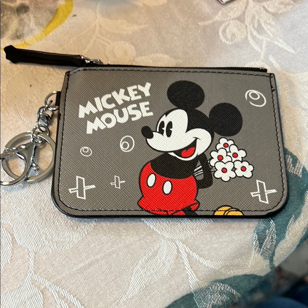 Mickey Mouse Gray and Red Key & Card Holder